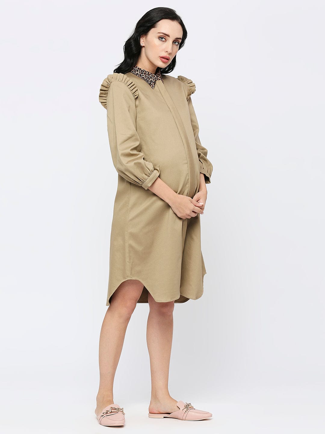 evil eye sequin dress Enchanting Charm: A Brown Sequin Evil Eye Maternity Nursing Cotton Shi MamaToBee